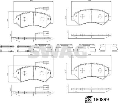 Swag 33 10 7998 - Гальмівні колодки, дискові гальма autozip.com.ua