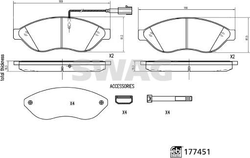 Swag 33 10 7381 - Гальмівні колодки, дискові гальма autozip.com.ua