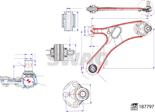 Swag 33 11 0539 - Важіль незалежної підвіски колеса autozip.com.ua