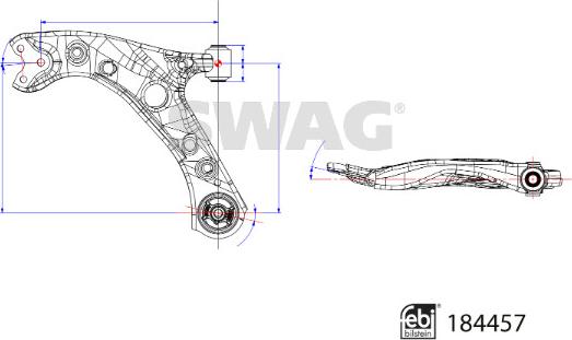 Swag 33 11 0086 - Важіль незалежної підвіски колеса autozip.com.ua