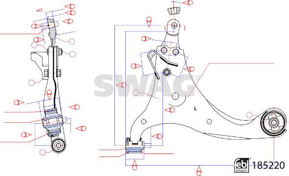 Swag 33 11 0109 - Важіль незалежної підвіски колеса autozip.com.ua