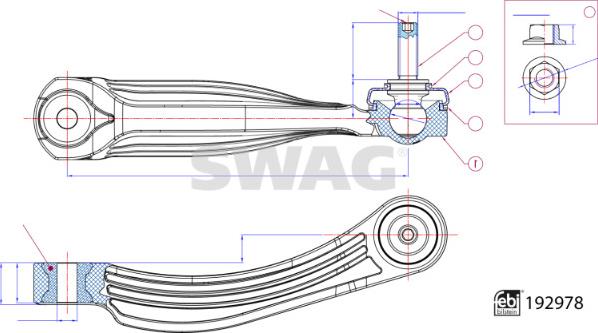 Swag 33 11 1102 - Тяга / стійка, стабілізатор autozip.com.ua