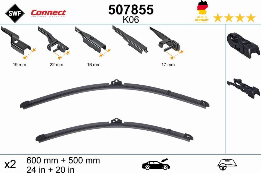 SWF 507855 - Щітка склоочисника autozip.com.ua