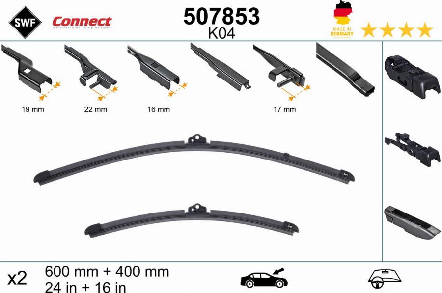 SWF 507853 - Щітка склоочисника autozip.com.ua