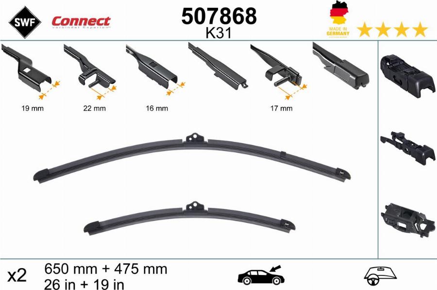 SWF 507868 - Щітка склоочисника autozip.com.ua