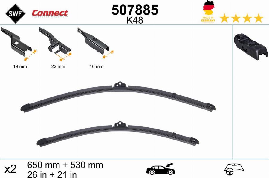 SWF 507885 - Щітка склоочисника autozip.com.ua
