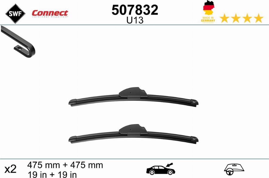 SWF 507832 - Щітка склоочисника autozip.com.ua