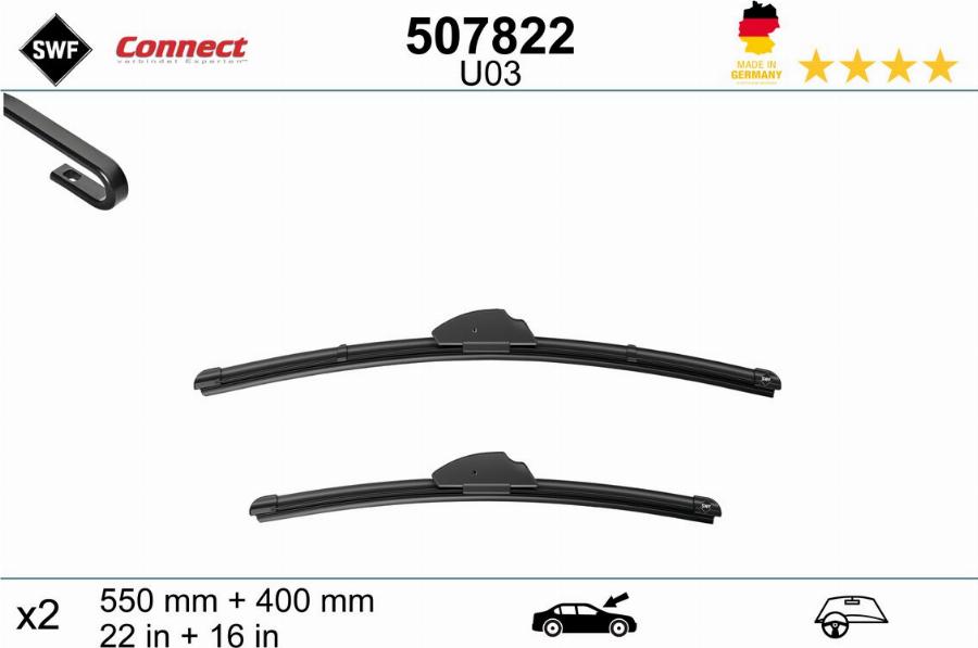 SWF 507822 - Щітка склоочисника autozip.com.ua