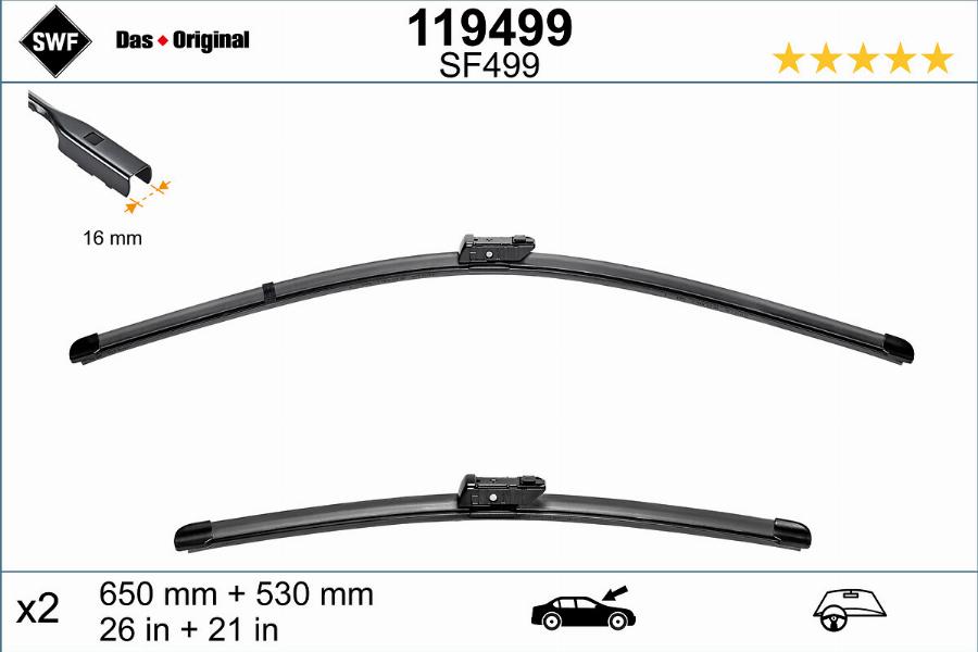 SWF 119499 - Щітка склоочисника autozip.com.ua