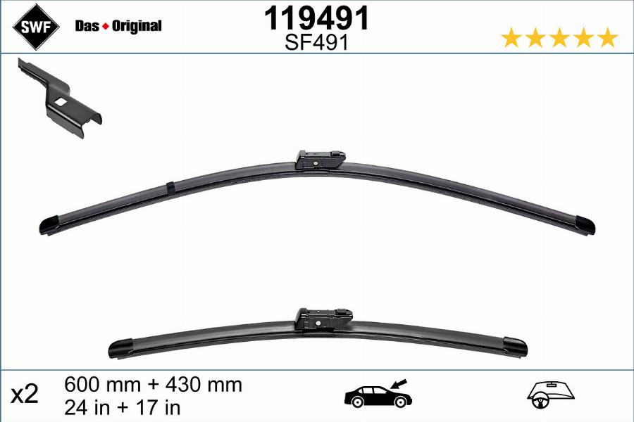 SWF 119491 - Щітка склоочисника autozip.com.ua