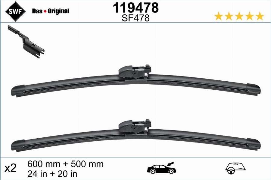 SWF 119478 - Щітка склоочисника autozip.com.ua
