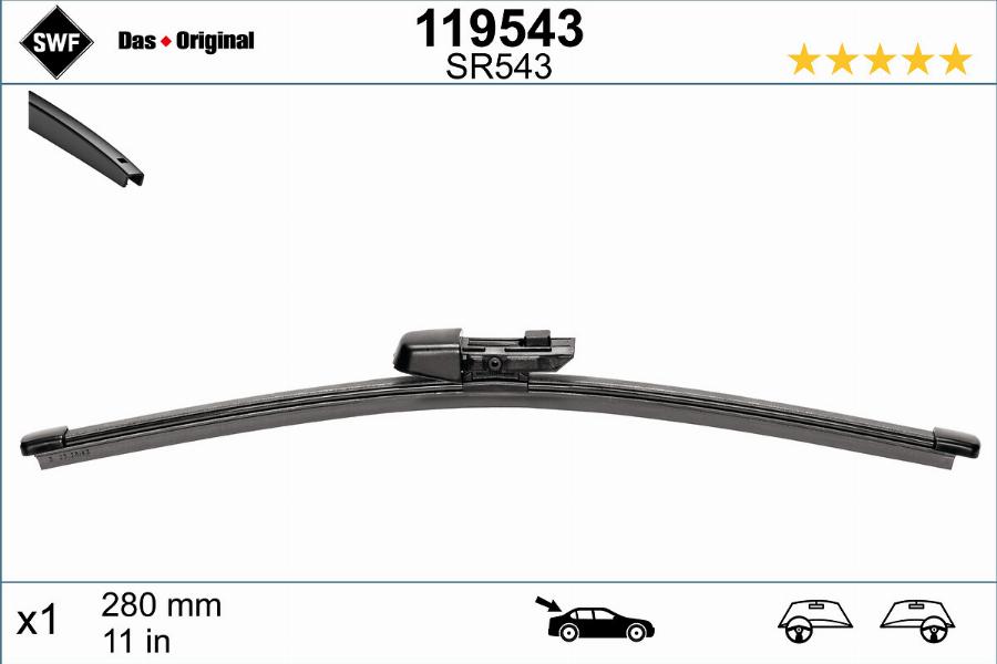 SWF 119543 - Щітка склоочисника autozip.com.ua