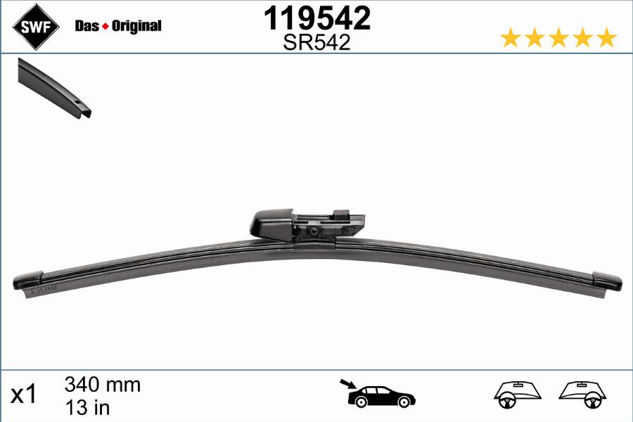 SWF 119542 - Щітка склоочисника autozip.com.ua