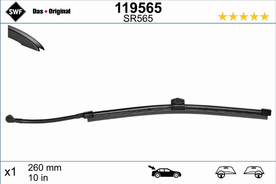 SWF 119565 - Щітка склоочисника autozip.com.ua