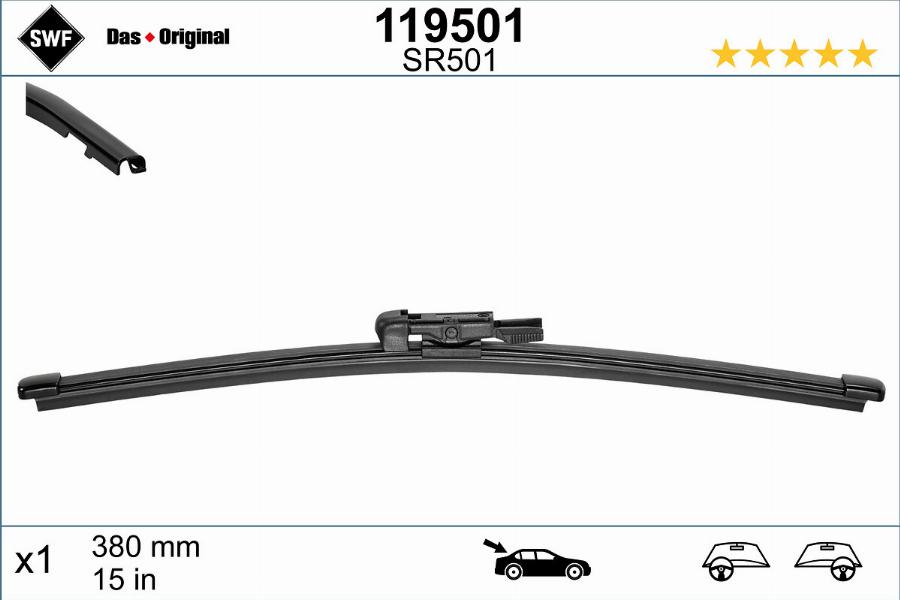 SWF 119501 - Щітка склоочисника autozip.com.ua