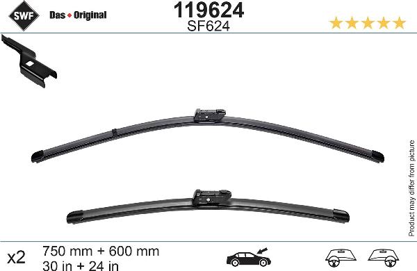 SWF 119624 - Щітка склоочисника autozip.com.ua
