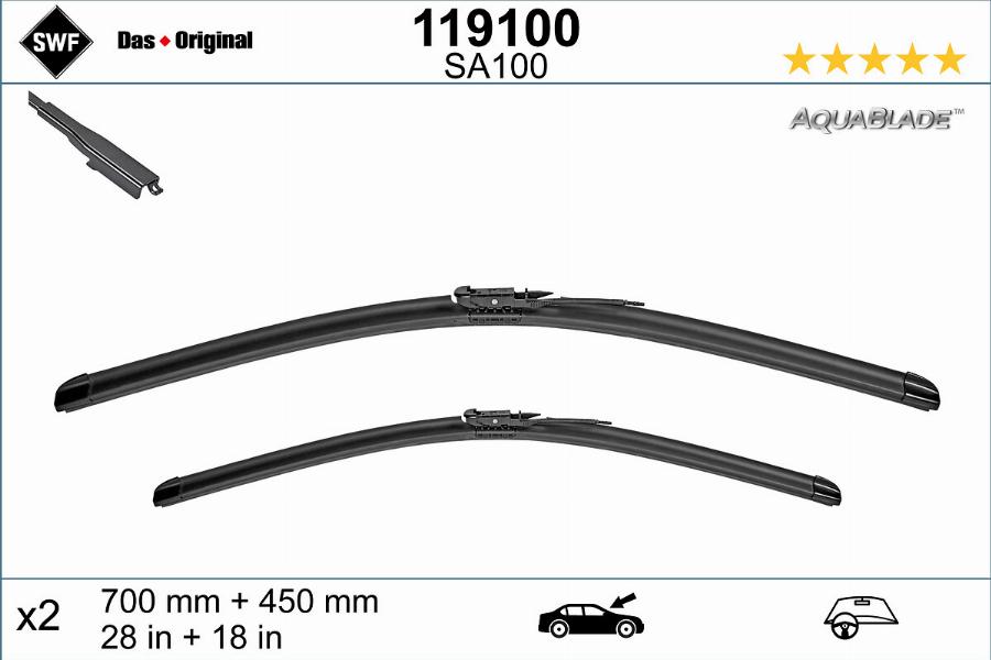 SWF 119100 - Щітка склоочисника autozip.com.ua