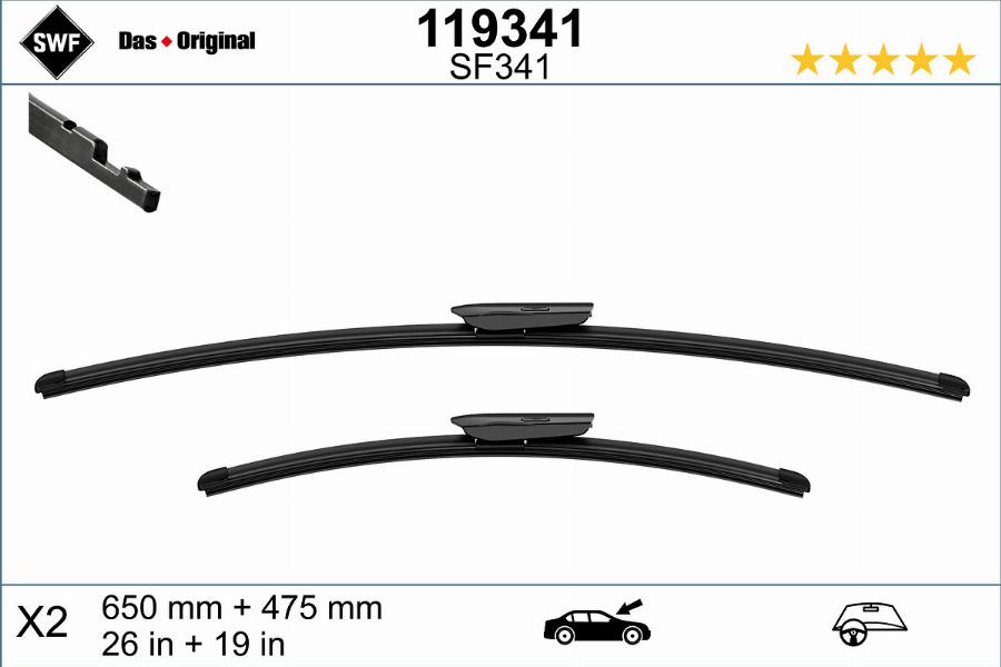 SWF 119341 - Щітка склоочисника autozip.com.ua