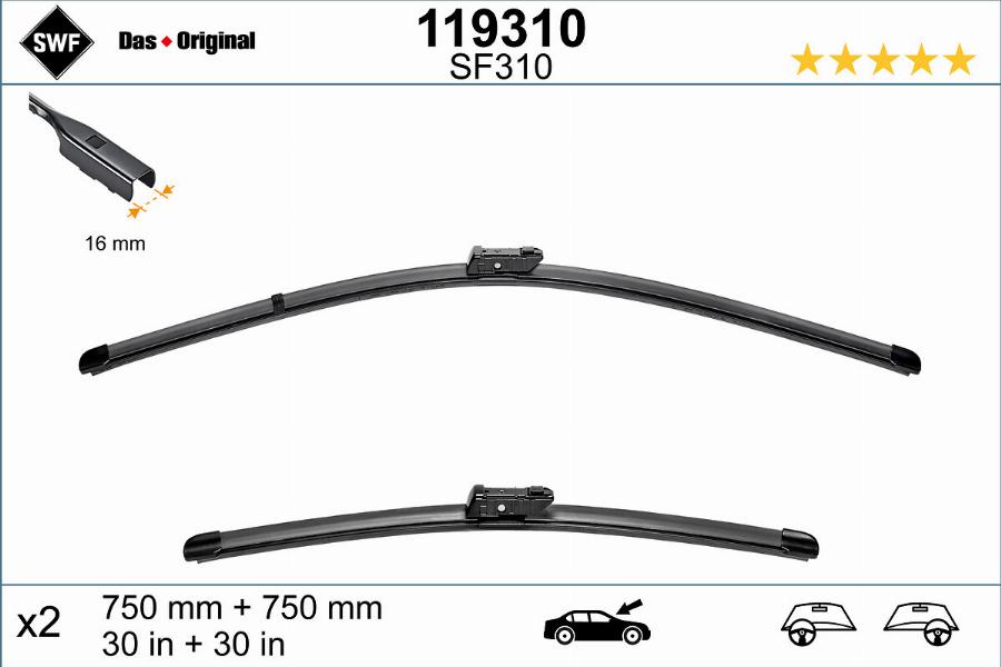 SWF 119310 - Щітка склоочисника autozip.com.ua