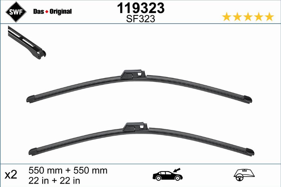 SWF 119323 - Щітка склоочисника autozip.com.ua