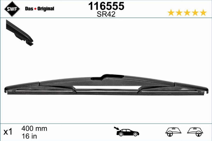 SWF 116555 - Щітка склоочисника autozip.com.ua