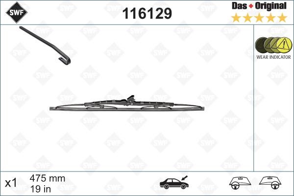 SWF 116129 - Щітка склоочисника autozip.com.ua