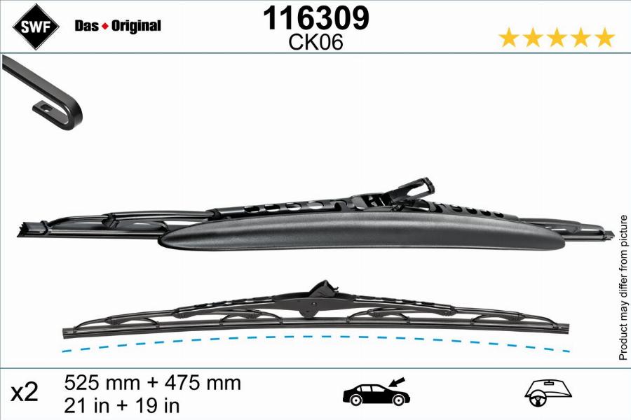 SWF 116309 - Щітка склоочисника autozip.com.ua