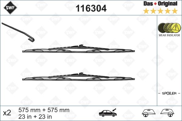 SWF 116304 - Щітка склоочисника autozip.com.ua