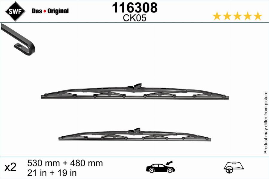 SWF 116308 - Щітка склоочисника autozip.com.ua