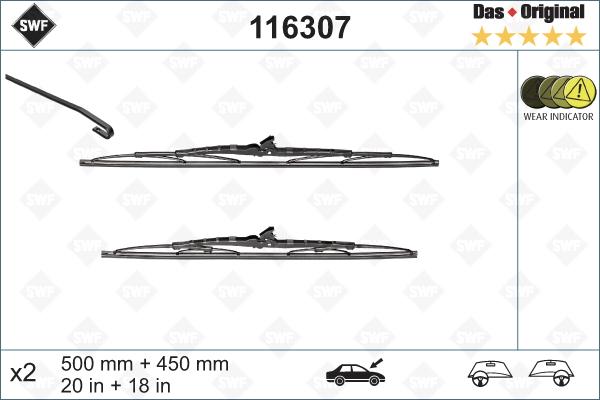 SWF 116307 - Щітка склоочисника autozip.com.ua