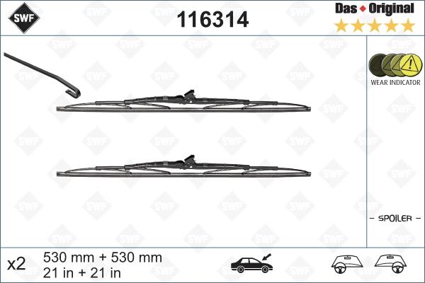 SWF 116314 - Щітка склоочисника autozip.com.ua