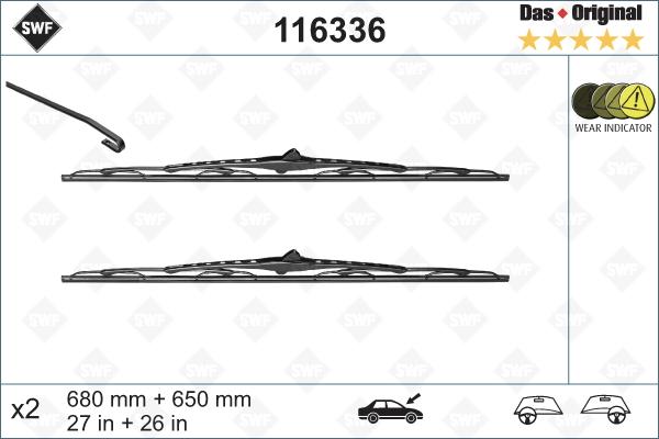 SWF 116336 - Щітка склоочисника autozip.com.ua