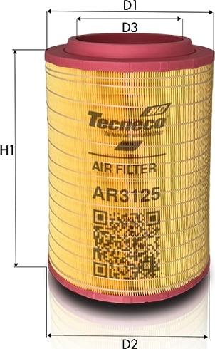 Tecneco Filters AR3125 - Повітряний фільтр autozip.com.ua