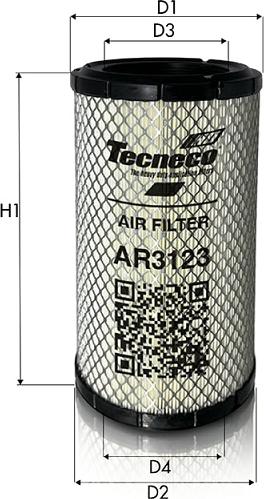 Tecneco Filters AR3123 - Повітряний фільтр autozip.com.ua
