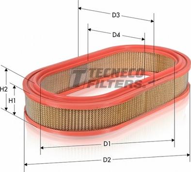 Tecneco Filters AR255-OV - Повітряний фільтр autozip.com.ua