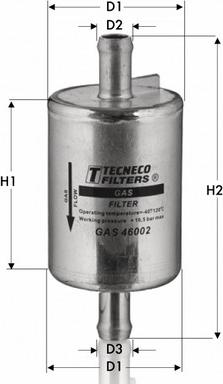 Tecneco Filters GAS46002 - Паливний фільтр autozip.com.ua