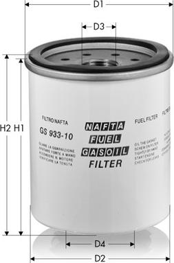Tecneco Filters GS933 - Паливний фільтр autozip.com.ua