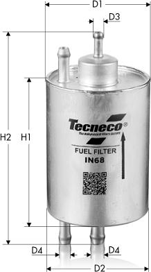 Tecneco Filters IN68 - Паливний фільтр autozip.com.ua