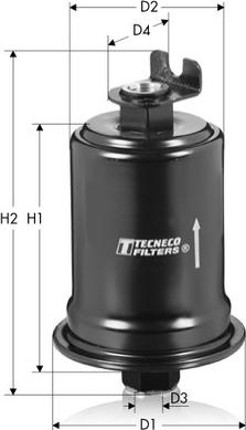 Tecneco Filters IN24 - Фільтр паливний Hyundai Accent 1.3I. 1.5I 10-94- autozip.com.ua