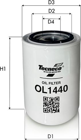 Tecneco Filters OL1440ID - Масляний фільтр autozip.com.ua