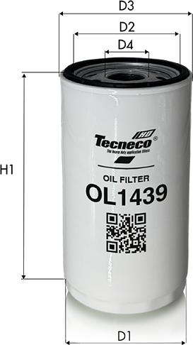 Tecneco Filters OL1439 - Масляний фільтр autozip.com.ua