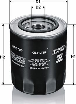 Tecneco Filters OL1001-T - Масляний фільтр autozip.com.ua