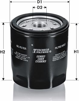 Tecneco Filters OL1279 - Фільтр масляний Fiat-Citroen-Peugeot 2.2HDI 14- autozip.com.ua