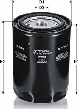 Tecneco Filters OL299 - Фільтр масла h 115mm Audi 100 2.0TD-2.4D 8-89-2.5TDI -11-90 autozip.com.ua