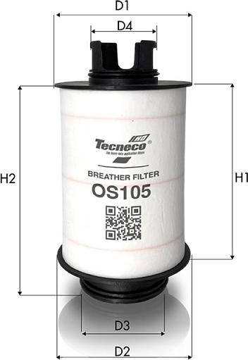 Tecneco Filters OS105 - Фільтр, система вентиляції картера autozip.com.ua