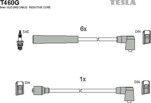 TESLA T460G - Комплект проводів запалювання autozip.com.ua