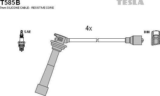 TESLA T585B - Комплект проводів запалювання autozip.com.ua