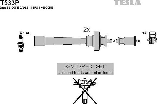 TESLA T533P - Комплект проводів запалювання autozip.com.ua