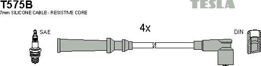 TESLA T575B - Комплект проводів запалювання autozip.com.ua