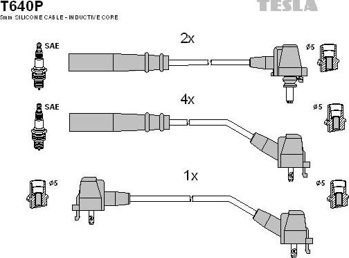TESLA T640P - Комплект проводів запалювання autozip.com.ua